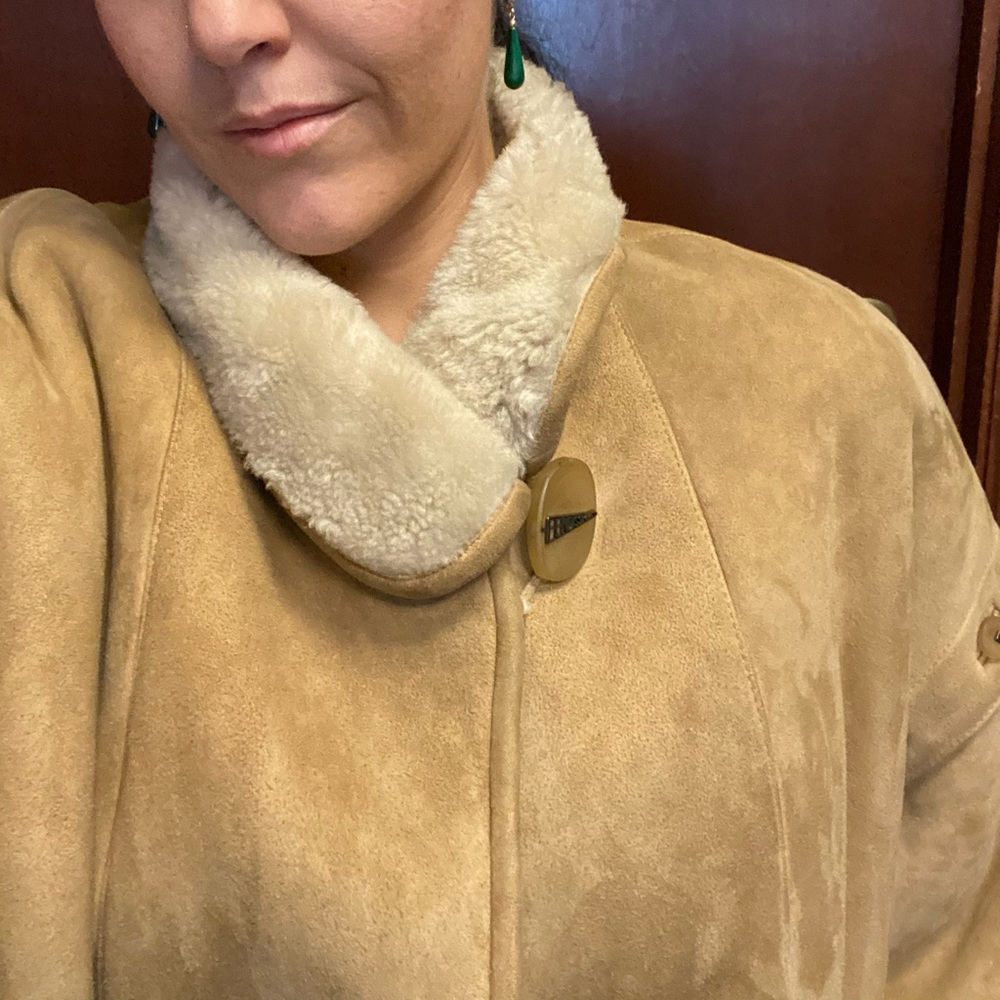 Fendi vintage coat leather & sheepskin medium - Picture 13 of 16